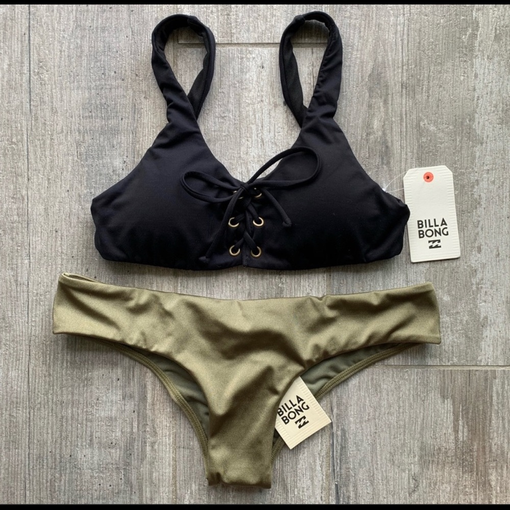 NWT Billabong cheeky tie front bikini